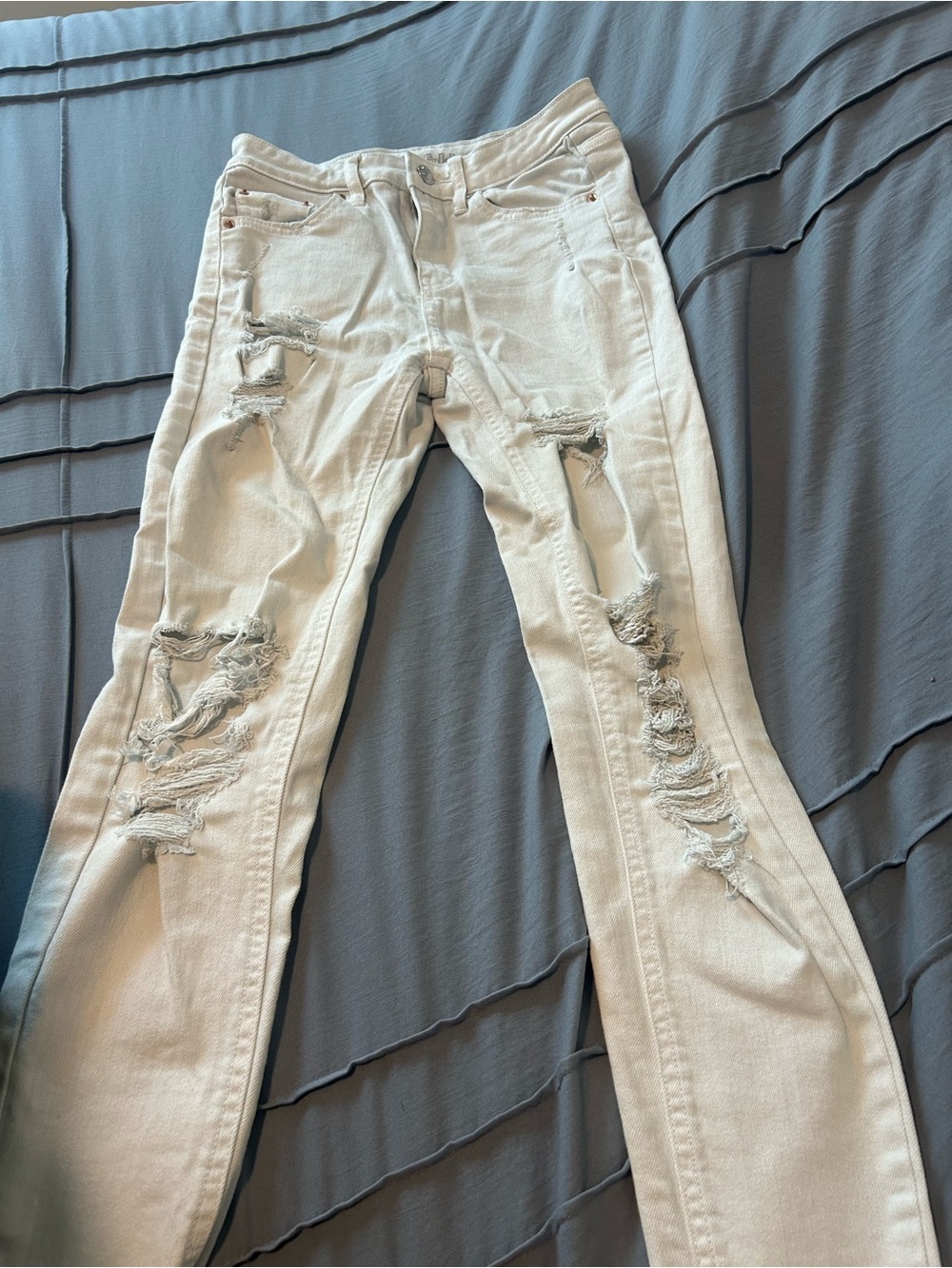 wild fable Off-White Ripped Skinny Jeans